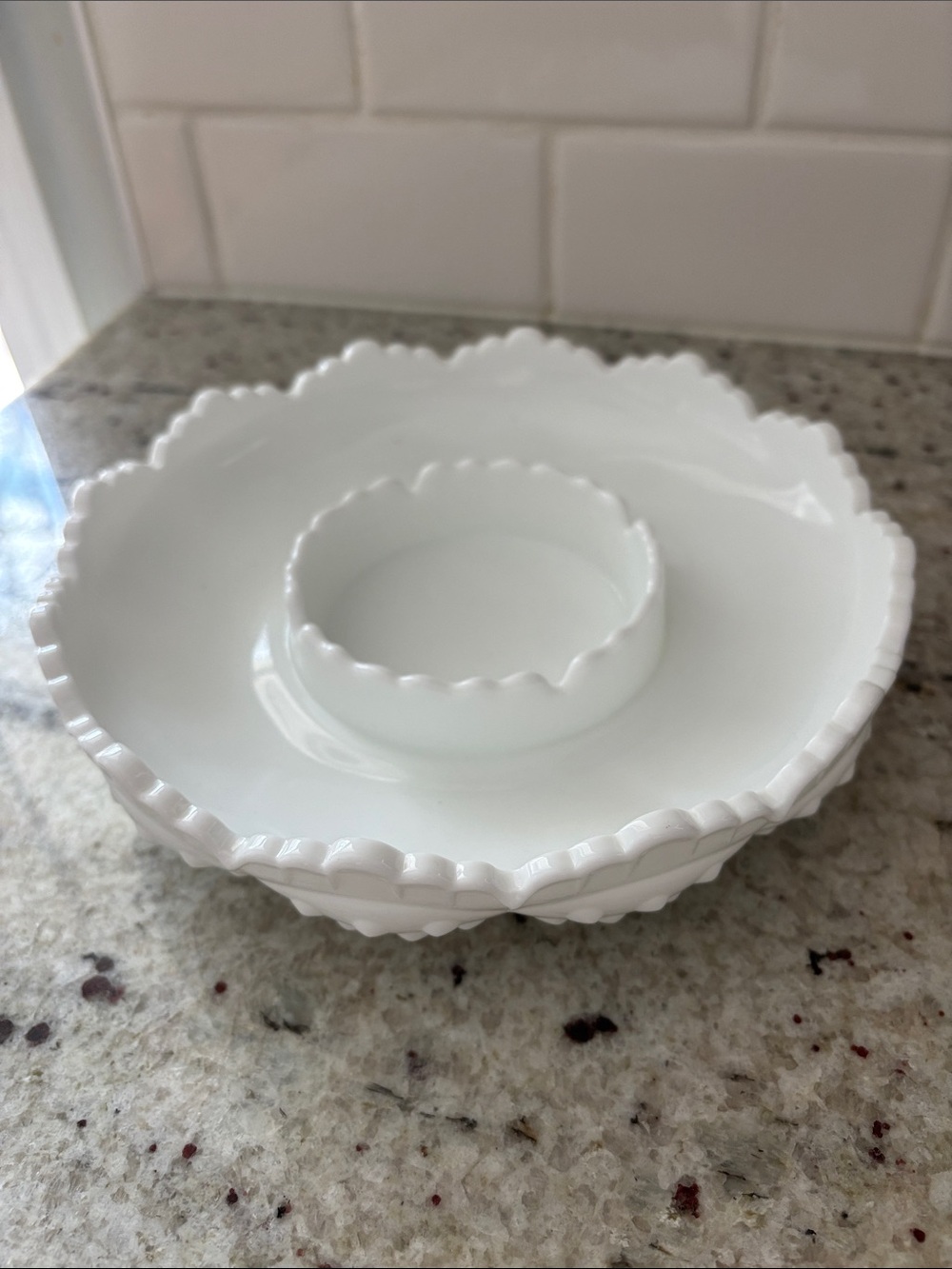 Vintage Fenton milk glass hobnail ashtray